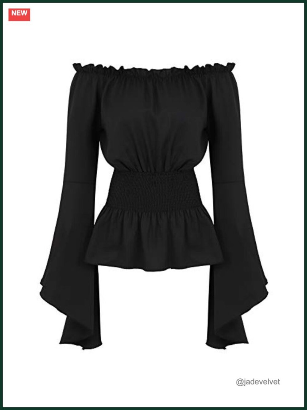 Renaissance Blouse Bell Sleeve Off Shoulder Peasant Top